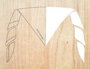 Mi-Partie DROITE BLANCHE pour 12 foulards (pointe en bas)