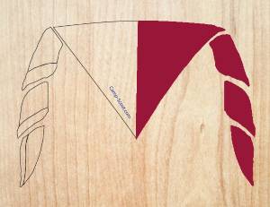 Mi-Partie DROITE BORDEAU pour 12 foulards (pointe en bas)