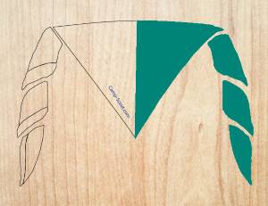 Mi-Partie DROITE VERT FORET (foncé) pour 12 foulards (pointe en bas)