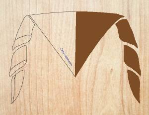 Mi-Partie DROITE MARRON pour 12 foulards (pointe en bas)