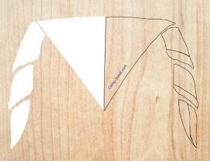Mi-Partie GAUCHE BLANCHE pour 12 foulards (pointe en bas)