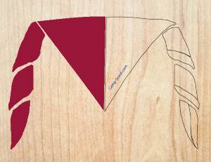 Mi-Partie GAUCHE BORDEAU pour 12 foulards (pointe en bas)