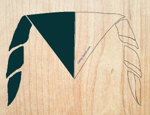 Mi-Partie GAUCHE VERT BOUTEILLE pour 12 foulards (pointe en bas)