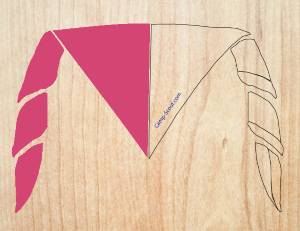 Mi-Partie GAUCHE FUSCHIA pour 12 foulards (pointe en bas)