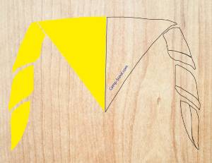 Mi-Partie GAUCHE JAUNE pour 12 foulards (pointe en bas)
