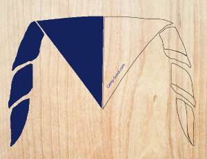 Mi-Partie GAUCHE BLEU MARINE pour 12 foulards (pointe en bas)