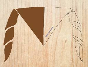 Mi-Partie GAUCHE MARRON pour 12 foulards (pointe en bas)