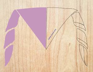 Mi-Partie GAUCHE PARME pour 12 foulards (pointe en bas)